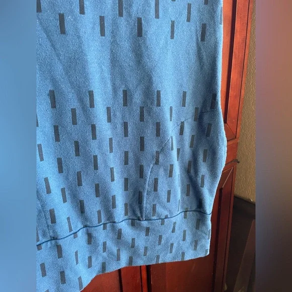 Smoking Lily "oh joyful tunic" graphic dashes print cobalt blue Size Small - Picture 5 of 12